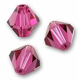 40 BICONE 4mm Swarovski FUCHSIA 5301 Crystal Beads.