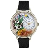 Whimsical Watches Unisex U0150017 Panda Bear Black Skin Leather Watch