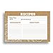 Burlap and Lace Recipe Card Set from Dashleigh, 48 Cards, 4x6 inches, Water-Resistant and High Quality