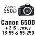 Canon EOS Rebel T4i 18.0 MP CMOS Digital SLR Camera Body with 2 Canon IS (Image Stabilizing) Lenses: EF-S 18-55mm f/3.5-5.6 IS & EF-S 55-250mm f/4-5.6 IS + Canon Accessories