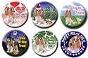 Cavalier King Charles Spaniel Set Of 6 Holiday Pin Badges No 2