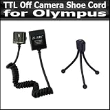 TTL Off -Camera shoe Sync Cord for OLYMPUS FL-CB05 E-1 + Mini Tripod