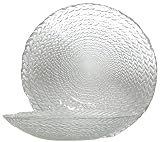 Clear Glass Woven Braid Design Large Bow l16" D, 3"H
