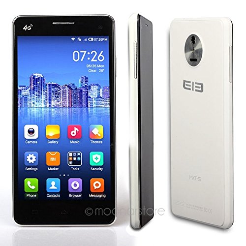 Elephone P3000 Unlocked 5.0 Inch 4G Smartphone MTK6582+6290 Quad-core Android 4.4 1GB+8GB Back 13.0 MP Dual Cameras Dual SIM OTG GPS Bluetooth (White)
