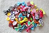 Yagopet 50pcs/25pairs New Puppy Dog Hair Clips Small Bowknot with Tiny Alligator Clips Pet Grooming Products Mix Colors Varies Patterns Pet Hair Bows Dog Accessories