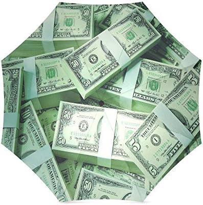 Funny US Dollar Bills Custom Folding Portable Outdoor Rain /Sun Umbrella Beach Travel Shade Sunscreen For Women/Men