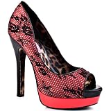 BETSEY JOHNSON Samnta Fabric Lace Peep Toe Womens Shoes Pink Size 8.5