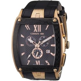 Cerruti 1881 - CRD005C233G - Montre Homme - Quartz - Analogique - Chronom�tre - Bracelet Cuir Noir