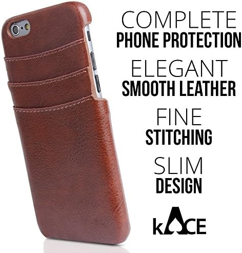 Iphone 6 / 6s 100% Genuine Brown Leather Wallet Card Holder Case