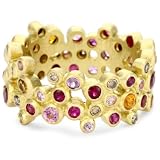 Annie Fensterstock Wide Vega 18k Yellow Gold Sapphi