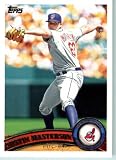 2011 Topps Baseball Card # 544 Justin Masterson - Cleveland Indians - MLB Trading Card (Series 2) in a Protective Screwdown Case