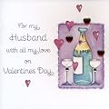 Husband Valentines Card - Hand Finished With Red & Crystal Gems