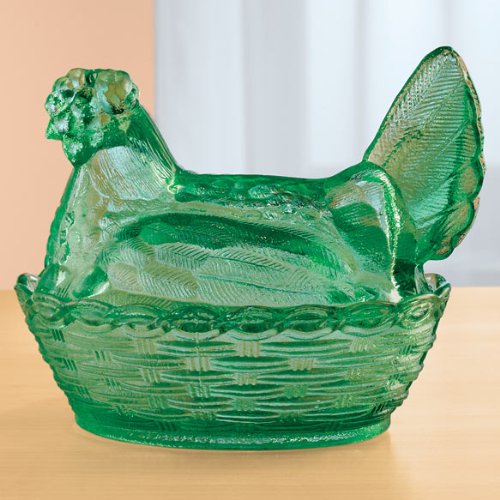 Best Cheap Green Glass Hen Candy Dish