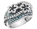 Blue and White Diamond 1.75 Carat (ctw) Flower Cluster Ring in 14K White Gold