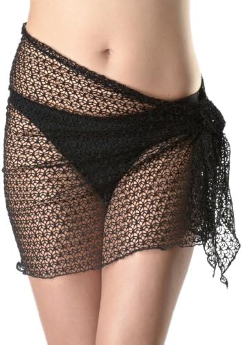 Cojimar Swimwear Short Fish Net Sarong O/S - Black Cover Up