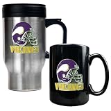 NFL Minnesota Vikings Travel Mug & Ceramic Mug Set - Helmet Logo
