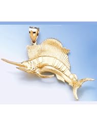 3d Gold Charm Sailfish Textured
