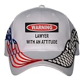 Warning: Lawyer with an attitude USA Flag / Checker Racing Hat / Baseball Cap