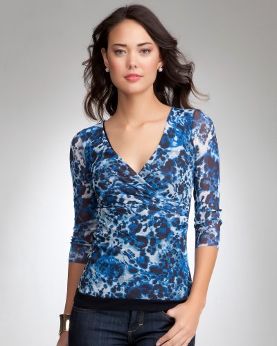 Cheetah Mesh Wrap Top - INK SPOT CHEETAH (XXS)