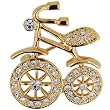 Gold Plated Bike Brooch Pin