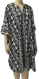 Short Caftan, Black Geo Print