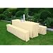 Hussen-Set f�r Festzeltgarnitur mit 70cm-Tisch, gepolsterte Ausf�hrung, cremefarben