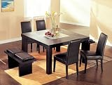 Dazzling Contemporary Design Wenge Wood Dining Table with 4 Chairs and 2 Benches Set