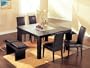 Dazzling Contemporary Design Wenge Wood Dining Table with 4 Chairs and 2 Benches Set