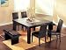 Kitchen & Housewares : Dazzling Contemporary Design Wenge Wood Dining Table with 4 Chairs and 2 Benches Set