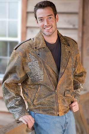 Buy Men’s Biker Jacket with Eagle Studs