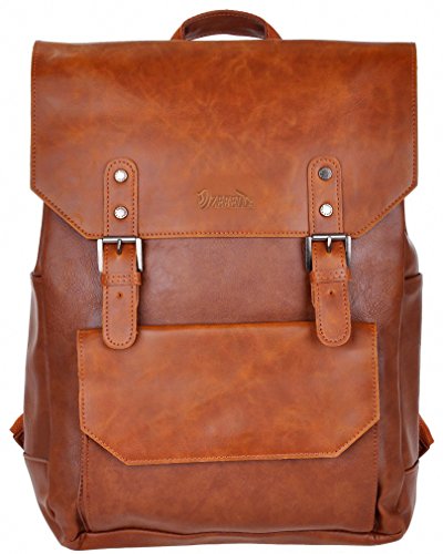 Good&god pu leather laptop backpack school bookback…