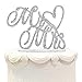 Hatcher lee Mr and Mrs Love Cake Topper Wedding Anniversary Silver Crystal Rhinestone Party Decoration