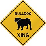 ONLY  BULLDOG XING  CROSSING SIGN DOG