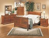 7 Piece King Size Dark Oak Sleigh Bed By Coaster Furniture