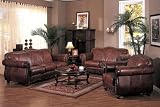 3pc Brown Covington 100% Italian Leather Chair Loveseat Sofa/Couch Set