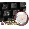 SPANISH (LATIN AMERICAN) KEYBOARD STICKERS WITH WHITE LETTERING ON TRANSPARENT BACKGROUND