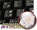 SPANISH (LATIN AMERICAN) KEYBOARD STICKERS WITH WHITE LETTERING ON TRANSPARENT BACKGROUND