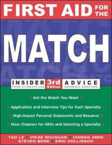 First Aid for the Match: Insider Advice from Students and Residency Directors (First Aid Series)