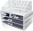 Ikee Design Acrylic Jewelry & Cosmetic Storage Display Boxes Two Pieces Set.