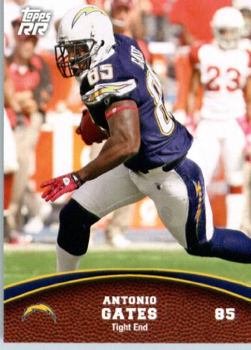 2011 Topps Rising Rookies Football Card # 81 Antonio Gates - San Diego Chargers - NFL Trading Card Protective Screwdown Display Case