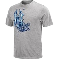 MLB Youth New York Yankees Bat Boy Steel Heather Short Sleeve Basic Tee By Majestic