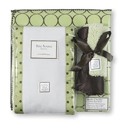 SwaddleDesigns Receiving Gift Set - Lime with Brown Mod Circles