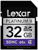 Lexar Platinum II 32 GB 60x SDHC Flash Memory Card LSD32GBSBNA060