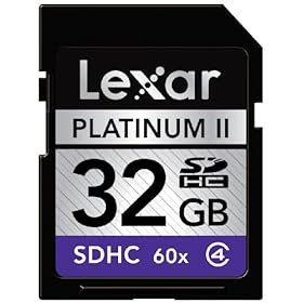 Lexar Platinum II 32 GB 60x SDHC Flash Memory Card LSD32GBSBNA060