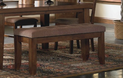 loveseat brown medium wooden bench with cushion