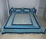 Elegant Design Heavy Embroidery & Patch Work Silk Bedspread with Pillow & C ....