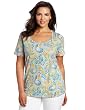 Jones New York Womens Plus-Size Printed Paisley T-Shirt