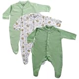 Luvable Friends 3 Pack Sleep N Play (Basket Weave), Green, 3-6 Months