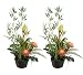 TWO Pre-Potted 30" Artificial Bamboo Protea Mixed Flowers and Plants Arrangement