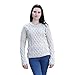 Ireland's Eye 100% Irish Merino Wool Ladies Aran Sweater with Lambay Stitching